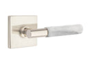 Emtek Select T-BAR White Marble Lever Concealed Screws with Square Rosette
