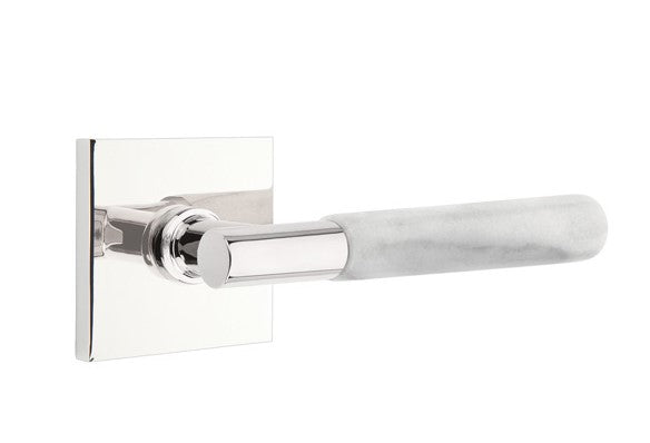 Emtek Select T-BAR White Marble Lever with Square Rosette
