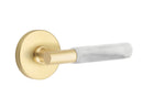 Emtek Select T-BAR White Marble Lever Concealed Screws with Disk Rosette