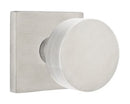 Emtek Cast Stainless Steel Round knob Concealed Screws with Square Rosette