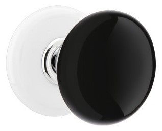 Emtek Ebony Knob With Porcelain Rosette