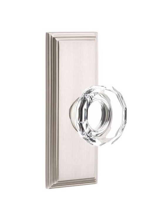 Emtek Lowell Knob With 7” Wilshire Sideplate