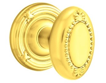 Emtek Beaded Egg Knob With Ribbon & Reed Rosette