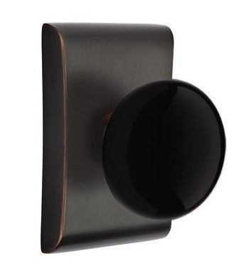 EMTEK Modern Brass Ebony Knob with Neos Rosette