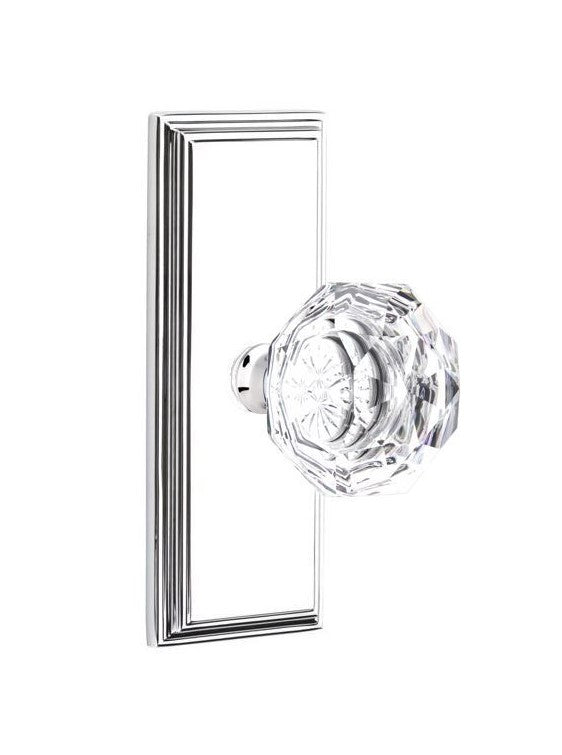 Emtek Diamond Knob With 7” Wilshire Sideplate