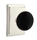 EMTEK Modern Brass Ebony Knob Concealed Screw with Neos Rosette