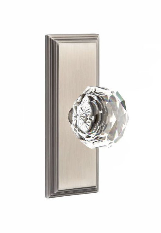 Emtek Diamond Knob With 7” Wilshire Sideplate