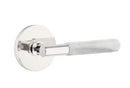 Emtek Select T-BAR White Marble Lever Concealed Screws with Disk Rosette