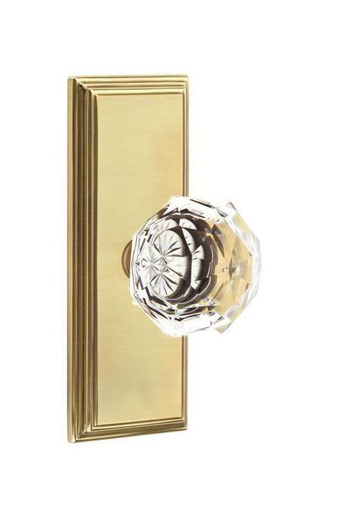 Emtek Diamond Knob With 7” Wilshire Sideplate