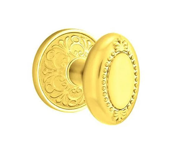Emtek Beaded Egg Knob Concealed Screws With Lancaster Rosette