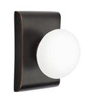 EMTEK Modern Brass Ice White Knob Concealed Screw with Neos Rosette