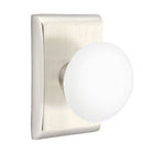 EMTEK Modern Brass Ice White Knob Concealed Screw with Neos Rosette