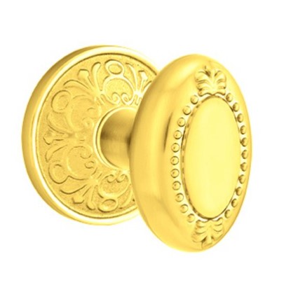 Emtek Beaded Egg Knob Concealed Screws With Lancaster Rosette