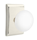 EMTEK Modern Brass Ice White Knob Concealed Screw with Neos Rosette