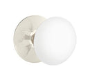 EMTEK Modern Brass Ice White Knob with Modern Rosette