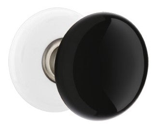 Emtek Ebony Knob With Porcelain Rosette