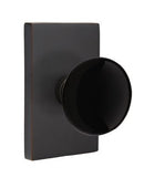 EMTEK Modern Brass Ebony Knob Concealed Screw with Modern Rectangular Rosette