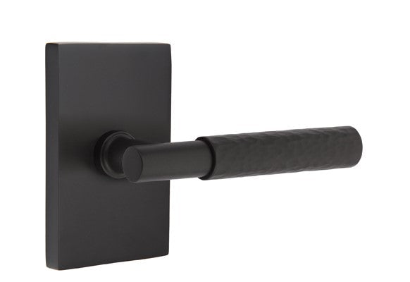 Emtek Select T-BAR Hammered Lever Concealed Screws with Modern Rectangular Rosette
