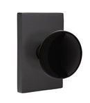 EMTEK Modern Brass Ebony Knob Concealed Screw with Modern Rectangular Rosette