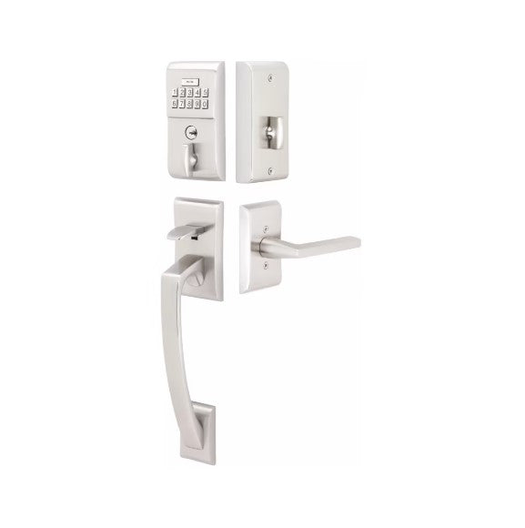 Emtek Modern Style Electronic Keypad Handle Set with Spoke Knob