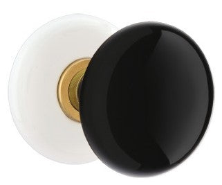 Emtek Ebony Knob With Porcelain Rosette