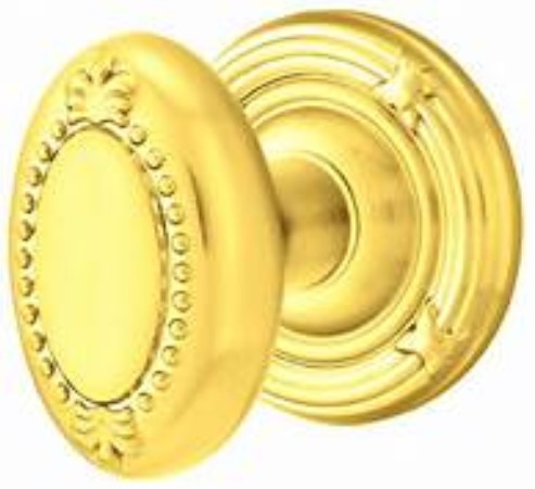 Emtek Beaded Egg Knob With Ribbon & Reed Rosette