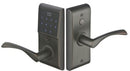 Emtek EMTouch Modern Style Electronic Keypad Leverset with Select L-Square White Marble Lever