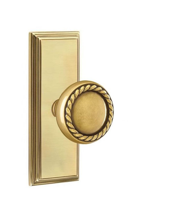 Emtek Rope Knob Concealed Screws With 7” Wilshire Rosette