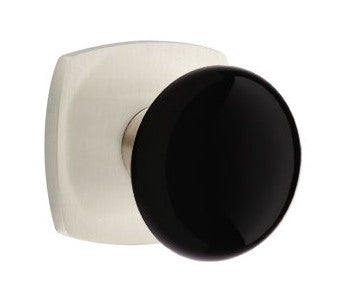 EMTEK Modern Brass Ebony Knob Concealed Screw with Urban Modern Rosette
