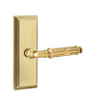Emtek Ribbon & Reed Lever Concealed Screws with 7” Wilshire Sideplate