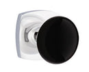 EMTEK Modern Brass Ebony Knob Concealed Screw with Urban Modern Rosette