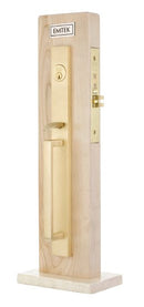 Emtek F13 Function Adelaide Mortise Handleset with Select L-Square Straight Knurled Lever