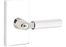 Emtek L Square Faceted Key In Lever Lockset Single Cylinder with Modern Rectangular Rosette