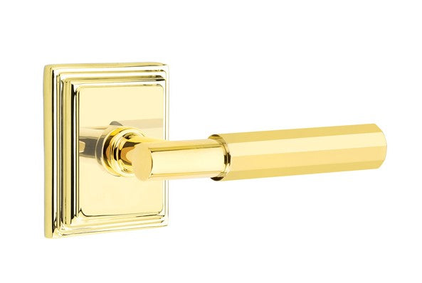 Emtek Select T-BAR Faceted Lever Concealed Screws with Wilshire Rosette