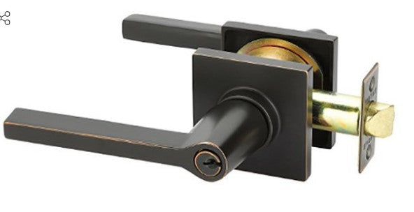Emtek Helios Key In Lever Lockset Dummy, Pair with Square Rosette