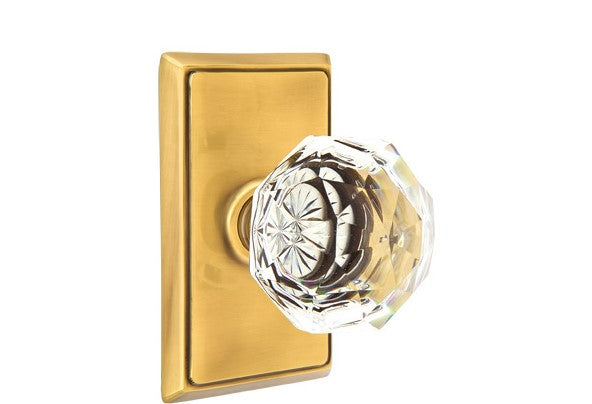 Emtek Diamond Knob Concealed Screws With Rectangular Rosette