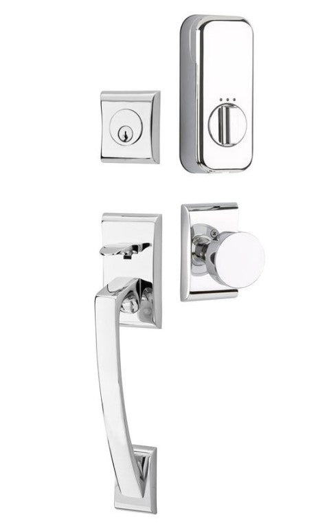Emtek Single Cylinder Ares Handleset EMPowered Motorized Smart Lock Upgrade With Spoke Knob