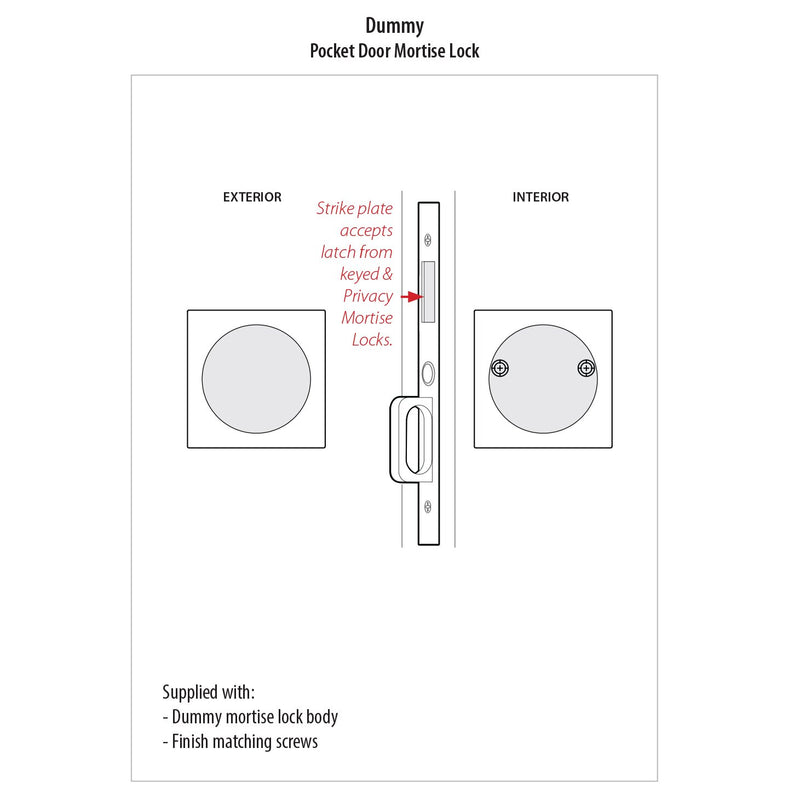 Emtek Square Pocket Door Mortise Lock