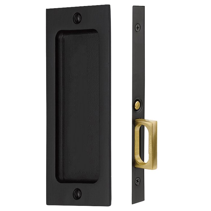 Emtek Sandcast Bronze Rustic Modern Rectangular Pocket Door Mortise Locks