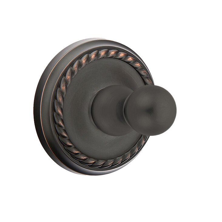 Emtek 2608 Traditional Brass Single Hook with Rope Rosette