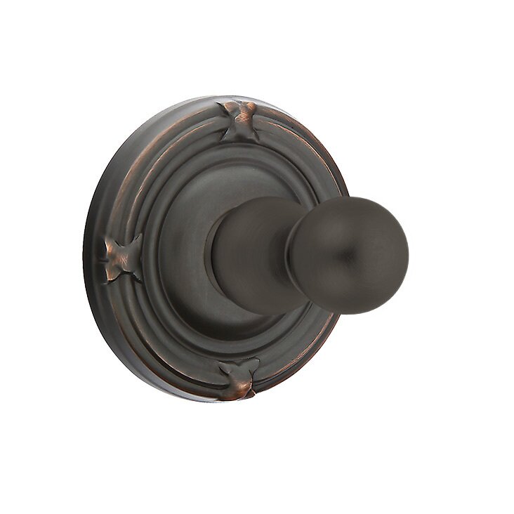 Emtek 2608 Traditional Brass Single Hook with Ribbon & Reed Rosette