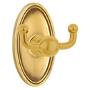 Emtek 2609 Traditional Brass Double Hook with Brass Oval Rosette