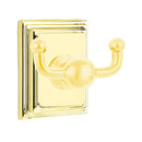 Emtek 2609 Traditional Brass Double Hook with Brass Wilshire Rosette