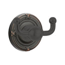 Emtek 2609 Traditional Brass Double Hook with Brass Ribbon & Read Rosette