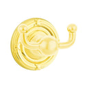 Emtek 2609 Traditional Brass Double Hook with Brass Ribbon & Read Rosette