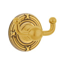 Emtek 2609 Traditional Brass Double Hook with Brass Ribbon & Read Rosette