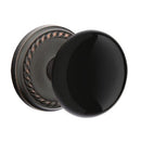 Emtek Brass Rosette Ebony Knob Concealed Screws With Rope Rosette