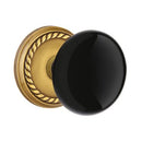 Emtek Brass Rosette Ebony Knob Concealed Screws With Rope Rosette