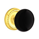 Emtek Brass Rosette Ebony Knob Concealed Screws With Rope Rosette