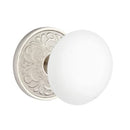 Emtek Brass Rosette Ice White Knob Concealed Screws With Lancaster Rosette